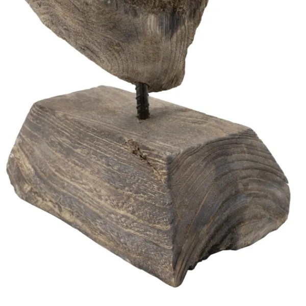 Statues & Figurines-Kirkland's Home Naturally Abstract Raw Wooden Carved Figurine Brown