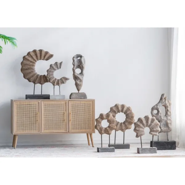 Statues & Figurines-Kirkland's Home Naturally Abstract Raw Wooden Carved Figurine Brown