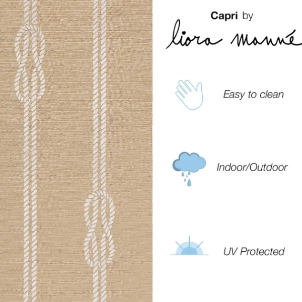 Outdoor Rugs-Kirkland's Home Nautical Rope Indoor/Outdoor Area Rug, 2X3 Tan