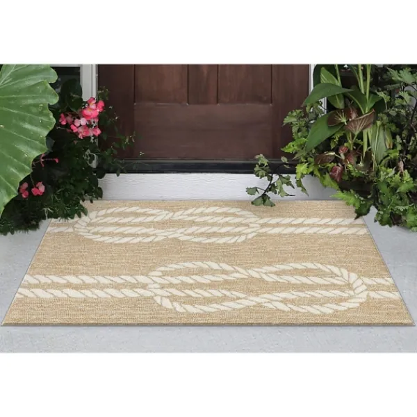 Outdoor Rugs-Kirkland's Home Nautical Rope Indoor/Outdoor Area Rug, 2X3 Tan
