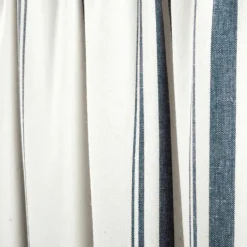 Curtains & Drapes-Kirkland's Home Navy & White Stripe Cafe Curtain Panel Set, 24 In. Blue