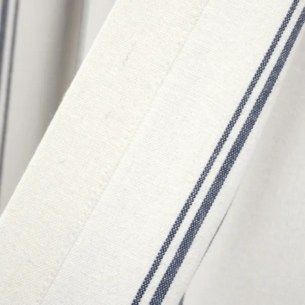 Curtains & Drapes-Kirkland's Home Navy & White Stripe Cafe Curtain Panel Set, 24 In. Blue
