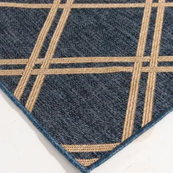 Outdoor Rugs-Kirkland's Home Navy Adelaide Trellis Outdoor Area Rug, 6X9 Blue