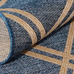 Outdoor Rugs-Kirkland's Home Navy Adelaide Trellis Outdoor Area Rug, 7X9 Blue