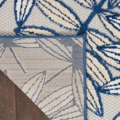 Outdoor Rugs-Kirkland's Home Navy And Gray Botanical Outdoor Area Rug, 6X9 Blue/Gray