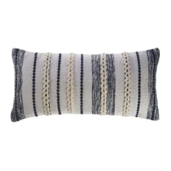 Pillows-Kirkland's Home Navy And White Braided Accent Pillow Blue