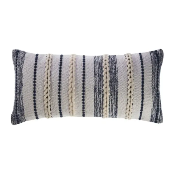 Pillows-Kirkland's Home Navy And White Braided Accent Pillow Blue