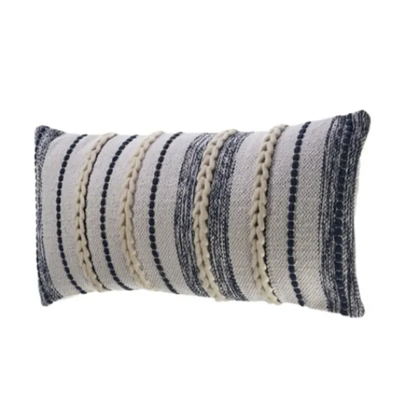 Pillows-Kirkland's Home Navy And White Braided Accent Pillow Blue