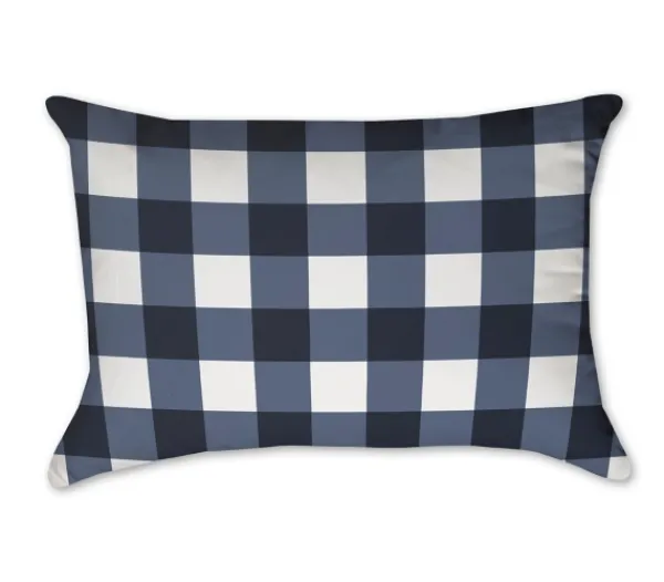 Pillows-Kirkland's Home Navy And White Buffalo Check Accent Pillow Blue/White