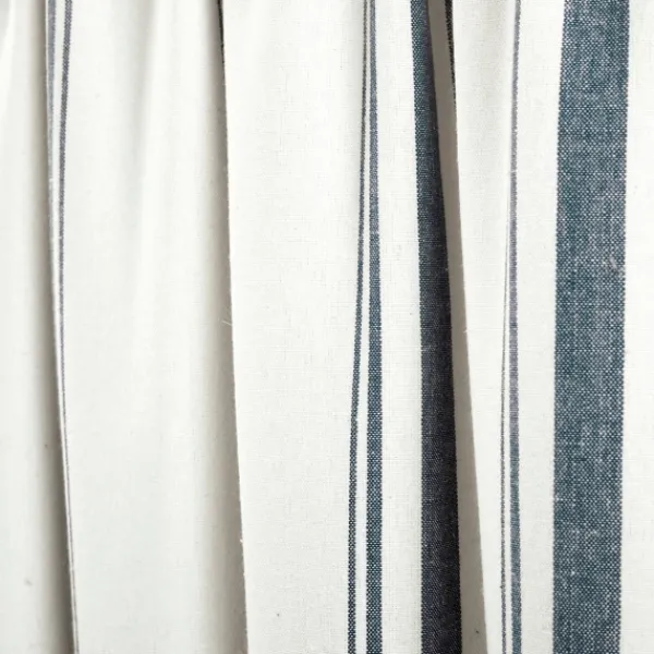 Curtains & Drapes-Kirkland's Home Navy And White Farmhouse Stripe Valance White/Blue