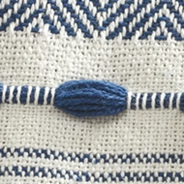 Blankets & Throws-Kirkland's Home Navy And White Herringbone Stripe Throw Blue/White