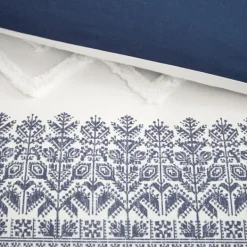 Duvets-Kirkland's Home Navy And White 3-Pc. California King Duvet Set Blue/White