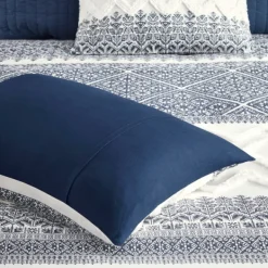 Duvets-Kirkland's Home Navy And White 3-Pc. California King Duvet Set Blue/White