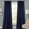 Curtains & Drapes-Kirkland's Home Navy Back Tab Blackout Curtain Panel Set, 84 In. Blue