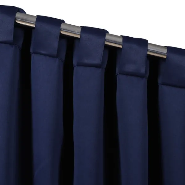 Curtains & Drapes-Kirkland's Home Navy Back Tab Blackout Curtain Panel Set, 84 In. Blue