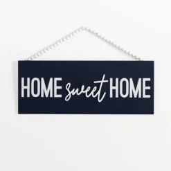Wall Quotes & Signs-Kirkland's Home Navy Beaded Home Sweet Home Wall Plaque Blue/White