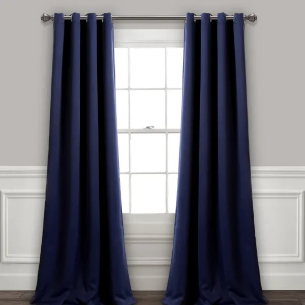 Curtains & Drapes-Kirkland's Home Navy Blackout Curtain Panel Set, 108 In. Blue