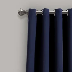 Curtains & Drapes-Kirkland's Home Navy Blackout Curtain Panel Set, 108 In. Blue