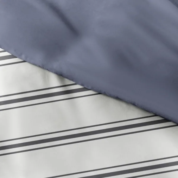 Duvets-Kirkland's Home Navy Blue Echo Stripe 3-Pc. Queen Duvet Cover Set White/Black/Blue