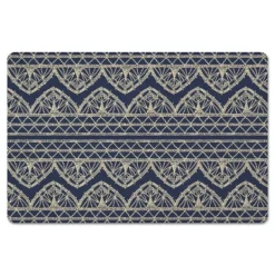 Kitchen & Floor Mats-Kirkland's Home Navy Boho Lace Pattern Floor Mat Blue