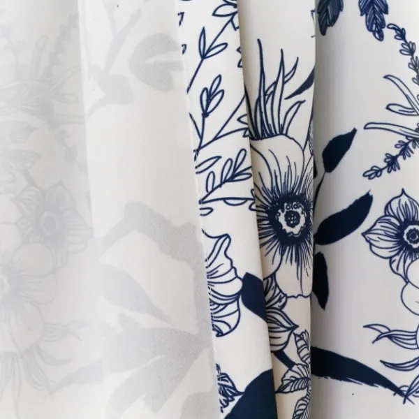 Curtains & Drapes-Kirkland's Home Navy Botanical Garden Curtain Panel Set, 95 In. Blue