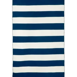 Outdoor Rugs-Kirkland's Home Navy Cabana Stripe Indoor/Outdoor Area Rug, 7X9 Blue/White