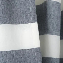 Curtains & Drapes-Kirkland's Home Navy Cape Cod Stripe Curtain Panel Set, 84 In. Blue/White