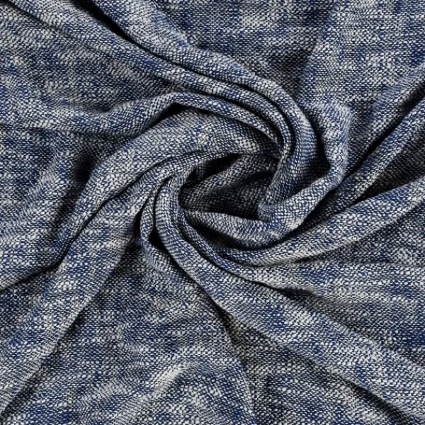 Blankets & Throws-Kirkland's Home Navy Chambray Fringe Throw Blue/White