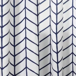 Curtains & Drapes-Kirkland's Home Navy Chevron 2-Pc. Panel Curtain Set, 84 In. White/Blue