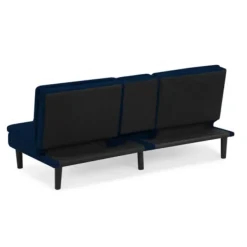 Sofas & Loveseats-Kirkland's Home Navy Console Usb Port Convertible Sofa Blue
