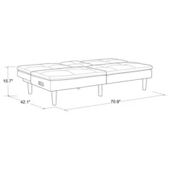 Sofas & Loveseats-Kirkland's Home Navy Console Usb Port Convertible Sofa Blue