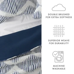 Quilts-Kirkland's Home Navy Diamond Line Reversible 2-Pc. Twin Quilt Set Blue/White