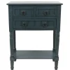 Console Tables-Kirkland's Home Navy 3-Drawer Console Table Blue