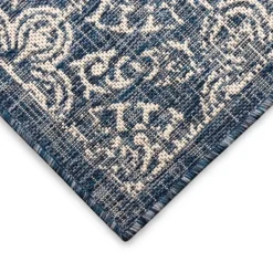 Outdoor Rugs-Kirkland's Home Navy Embellished Indoor/Outdoor Area Rug, 6X9 Blue/White