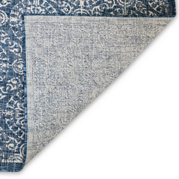 Outdoor Rugs-Kirkland's Home Navy Embellished Indoor/Outdoor Area Rug, 6X9 Blue/White