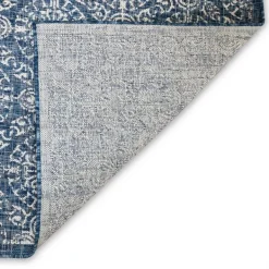 Outdoor Rugs-Kirkland's Home Navy Embellished Indoor/Outdoor Area Rug, 7X7 Blue/White