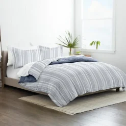 Comforters-Kirkland's Home Navy Farmhouse Dreams Queen 3-Pc. Comforter Set White/Blue