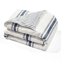 Blankets & Throws-Kirkland's Home Navy Farmhouse Stripe Throw Blue