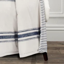 Blankets & Throws-Kirkland's Home Navy Farmhouse Stripe Throw Blue