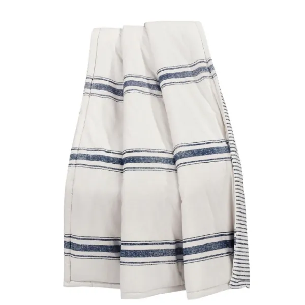 Blankets & Throws-Kirkland's Home Navy Farmhouse Stripe Throw Blue