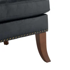 Accent Chairs-Kirkland's Home Navy Faux Leather Wingback Accent Chair Blue