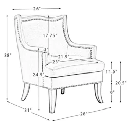 Accent Chairs-Kirkland's Home Navy Faux Leather Wingback Accent Chair Blue