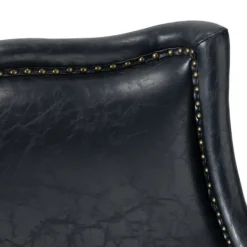 Accent Chairs-Kirkland's Home Navy Faux Leather Wingback Accent Chair Blue