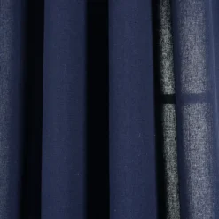 Curtains & Drapes-Kirkland's Home Navy Faux Linen Curtain Panel Set, 84 In. Blue