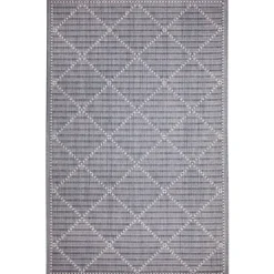 Outdoor Rugs-Kirkland's Home Navy Geo Lattice Outdoor Area Rug, 4X7 Blue