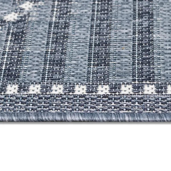 Outdoor Rugs-Kirkland's Home Navy Geo Lattice Outdoor Area Rug, 6X9 Blue