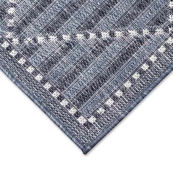 Outdoor Rugs-Kirkland's Home Navy Geo Lattice Outdoor Area Rug, 7X9 Blue