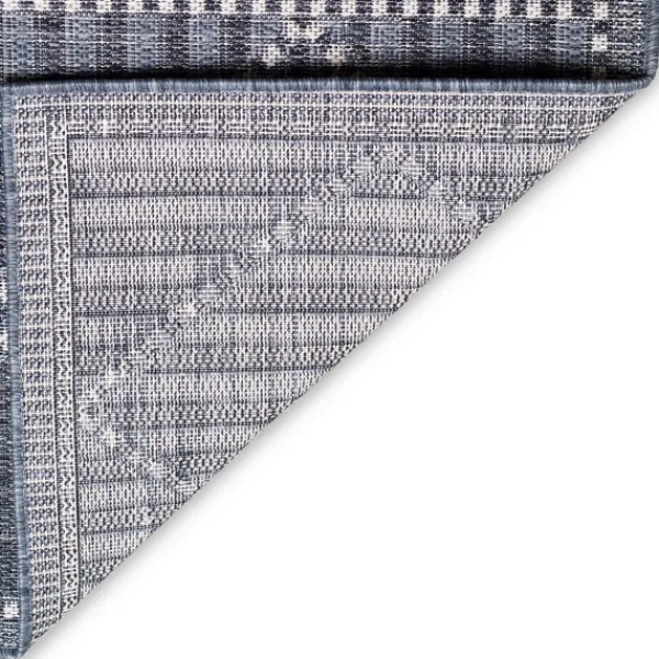 Outdoor Rugs-Kirkland's Home Navy Geo Lattice Outdoor Area Rug, 7X9 Blue