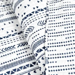 Quilts-Kirkland's Home Navy Geometric Full/Queen Reversible Quilt Set Blue/White