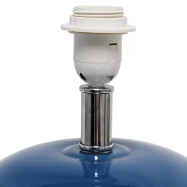 Table Lamps-Kirkland's Home Navy Glass Short Oval Table Lamp Blue